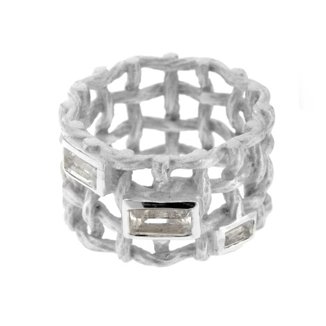 Anello in argento con Quarzo Bianco