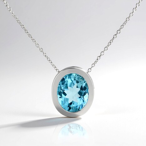 Collier en argent et Topaze bleu ciel (MONOSONO COLLECTION)