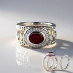 Anello in argento con Granato Malawi (Dallas Prince Designs)
