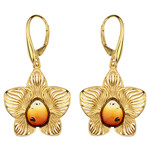 Zilveren oorbellen met zonsopgang Baltische barnstenen (dagen)