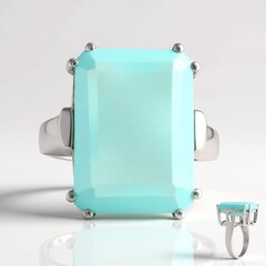 Anello in argento con Calcedonio Acqua