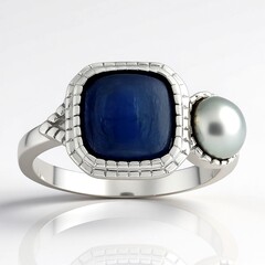 Anello in argento con Cianite del Nepal