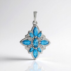 Ciondolo in argento con Apatite Blu Neon
