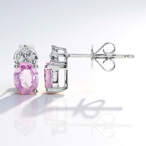 Orecchini in oro con Zaffiro Rosa (CIRARI)