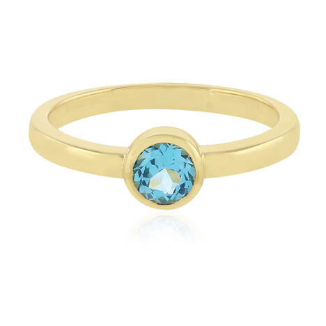 Anello in argento con Topazio Blu Svizzero