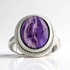 Anello in argento con Charoite