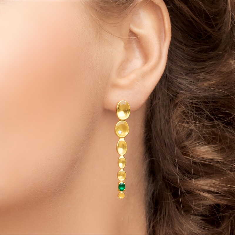Pendientes en plata con Ónix verde
