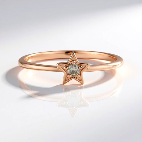 Anello in argento con Diamante Champagne I3