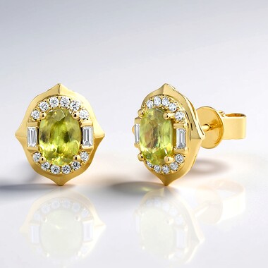 Boucles d'oreilles en or et Sphène (CIRARI)
