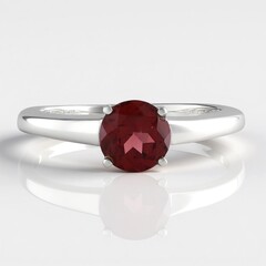 Anello in argento con Granato Mozambico