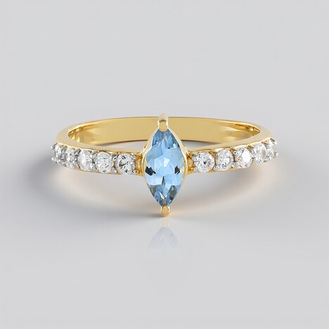 Anello in argento con Acquamarina Ofiki