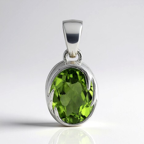 Ciondolo in argento con Peridoto Jilin (Pallanova)