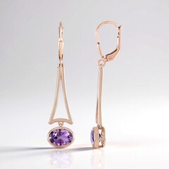 Orecchini in argento con Ametista Rose de France