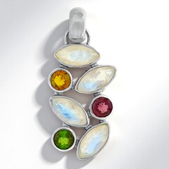 Ciondolo in argento con Labradorite Bianca