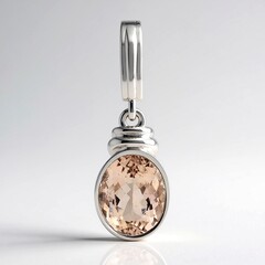 Pendentif en argent et Morganite du Brésil