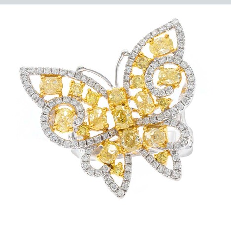 Gouden ring met gele S12 diamanten (CIRARI)