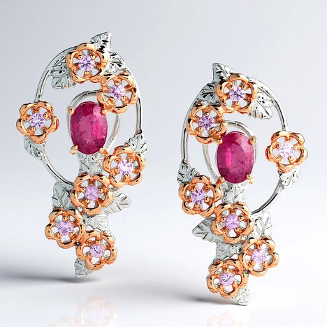 Orecchini in argento con Rubellite (Gems en Vogue)