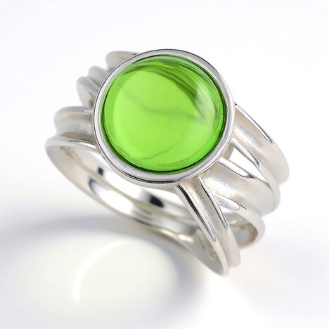 Anello in argento con Ambra Verde Colombiana (dagen)