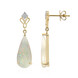 18K Brazilian White Opal Gold Earrings