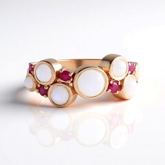 Anello in argento con Pietra di Luna Bianca (KM by Juwelo)