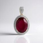 Ciondolo in argento con Zaffiro Rosa del Madagascar