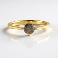 Zilveren ring met een I3 Champagne Diamant