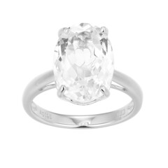 White Topaz Silver Ring