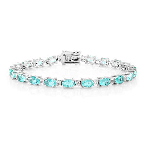 Paraibafarbener Quarz-Silberarmband