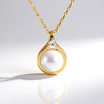 Collana in argento con Pietra di Luna Bianca (KM by Juwelo)
