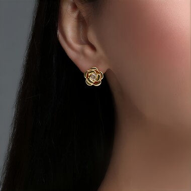 Pendientes en plata con Diamante chocolate I2