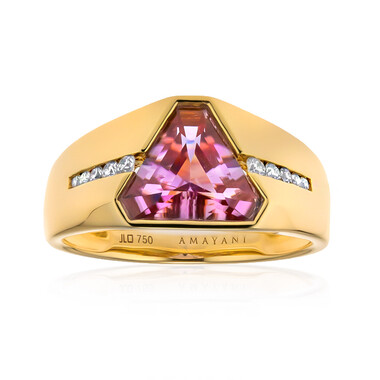 Pinkfarbener Diaspor-Goldring (AMAYANI)