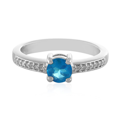 Anello in argento con Apatite Blu Neon