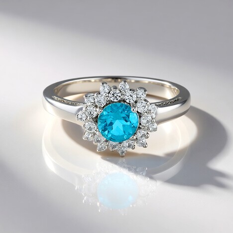 Anello in argento con Topazio Paraiba