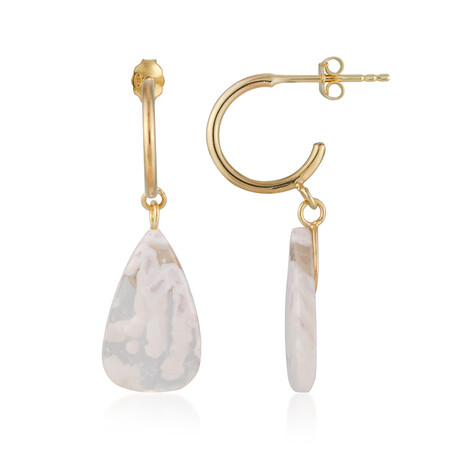 Orecchini in argento con Agata Bianca (Bali Barong)