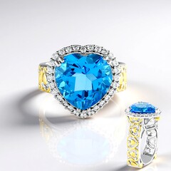 Anello in argento con Topazio Blu Svizzero (Gems en Vogue)