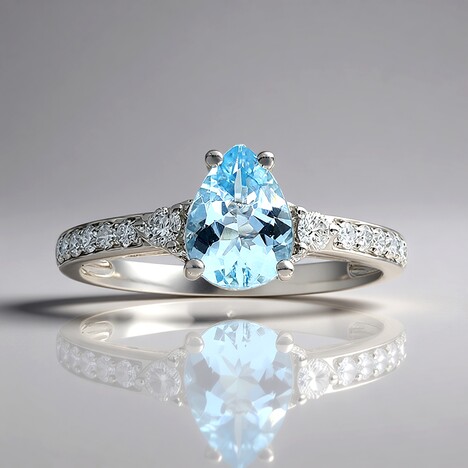 Anello in oro con Acquamarina Brasiliana AAA (CIRARI)
