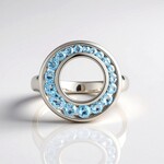 Anello in argento con Topazio Blu Svizzero (MONOSONO COLLECTION)