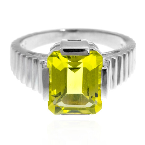 Anillo en plata con Quarzo limón