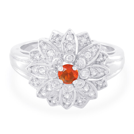 Kaiserlicher Jalisco-Feueropal-Silberring