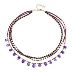 Zilveren halsketting met Zambia-amethisten (Riya)