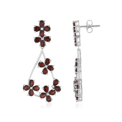 Mosambik-Granat-Silberohrringe