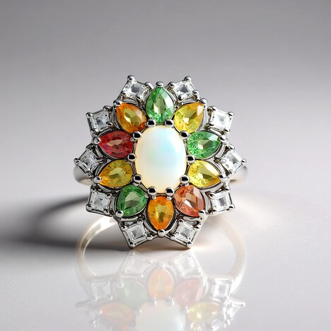 Anello in argento con Opale di Welo