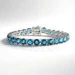 Bracciale in argento con Fluorite Blu Caraibico