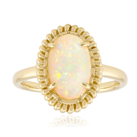 9K Brazilian White Opal Gold Ring