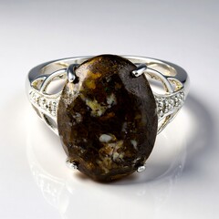 Anello in argento con Quarzo Dinosauro