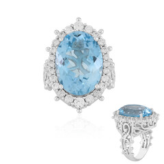 Anello in argento con Topazio Blu Cielo