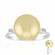 Goldene Kabira-Südseeperlen-Goldring (TPC)