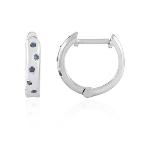 Ceylon Blue Sapphire Silver Earrings