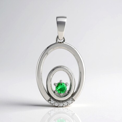 Ciondolo in argento con Tsavorite AAA del Kenia