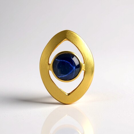Pendentif en argent et Saphir étoilé bleu (MONOSONO COLLECTION)